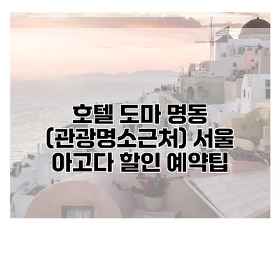 호텔 도마 명동 (관광명소근처) 서울 아고다 할인 예약팁