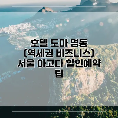 호텔 도마 명동 (역세권 비즈니스) 서울 아고다 할인예약 팁