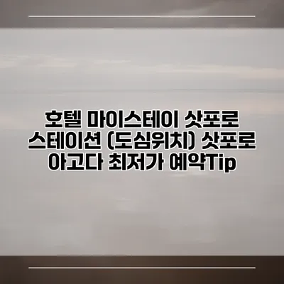 호텔 마이스테이 삿포로 스테이션 (도심위치) 삿포로 아고다 최저가 예약Tip