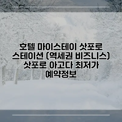 호텔 마이스테이 삿포로 스테이션 (역세권 비즈니스) 삿포로 아고다 최저가 예약정보