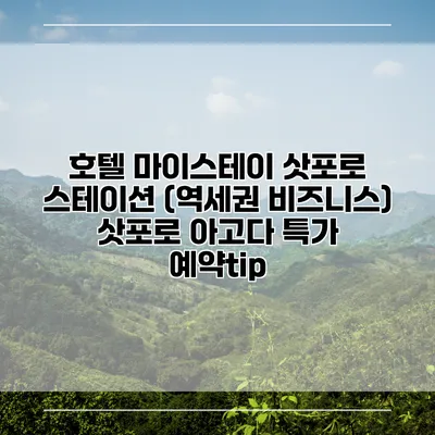 호텔 마이스테이 삿포로 스테이션 (역세권 비즈니스) 삿포로 아고다 특가 예약tip