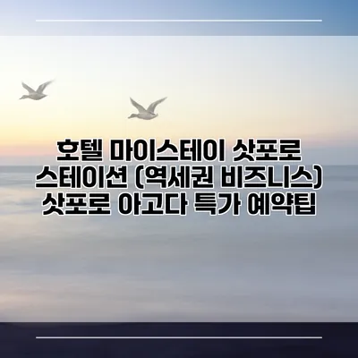 호텔 마이스테이 삿포로 스테이션 (역세권 비즈니스) 삿포로 아고다 특가 예약팁