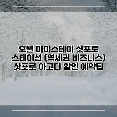 호텔 마이스테이 삿포로 스테이션 (역세권 비즈니스) 삿포로 아고다 할인 예약팁