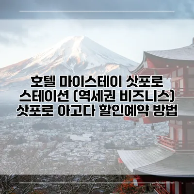 호텔 마이스테이 삿포로 스테이션 (역세권 비즈니스) 삿포로 아고다 할인예약 방법