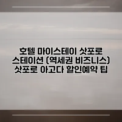 호텔 마이스테이 삿포로 스테이션 (역세권 비즈니스) 삿포로 아고다 할인예약 팁