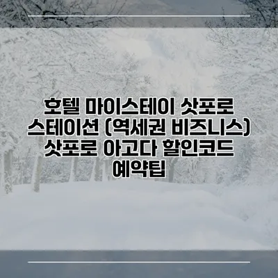 호텔 마이스테이 삿포로 스테이션 (역세권 비즈니스) 삿포로 아고다 할인코드 예약팁