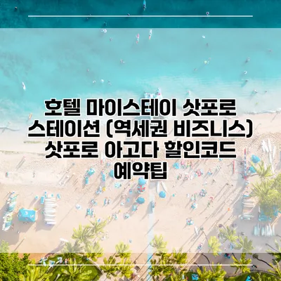 호텔 마이스테이 삿포로 스테이션 (역세권 비즈니스) 삿포로 아고다 할인코드 예약팁