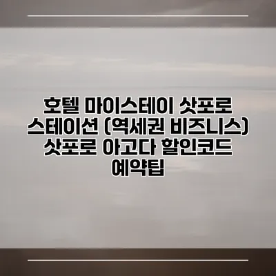 호텔 마이스테이 삿포로 스테이션 (역세권 비즈니스) 삿포로 아고다 할인코드 예약팁