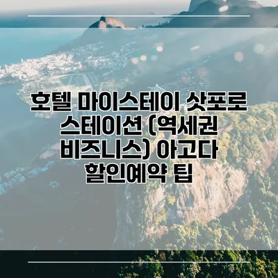 호텔 마이스테이 삿포로 스테이션 (역세권 비즈니스) 아고다 할인예약 팁