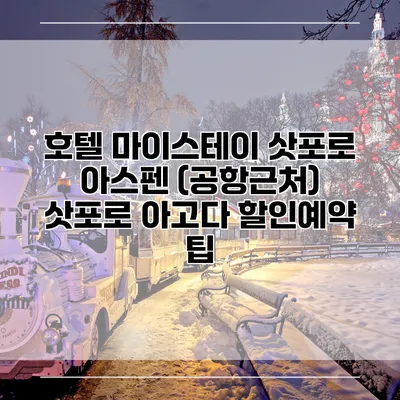 호텔 마이스테이 삿포로 아스펜 (공항근처) 삿포로 아고다 할인예약 팁