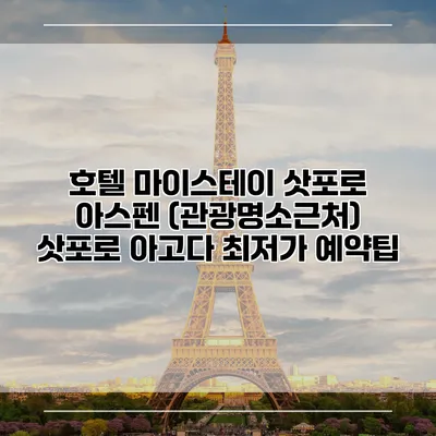 호텔 마이스테이 삿포로 아스펜 (관광명소근처) 삿포로 아고다 최저가 예약팁