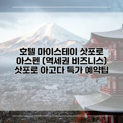 호텔 마이스테이 삿포로 아스펜 (역세권 비즈니스) 삿포로 아고다 특가 예약팁