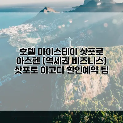 호텔 마이스테이 삿포로 아스펜 (역세권 비즈니스) 삿포로 아고다 할인예약 팁
