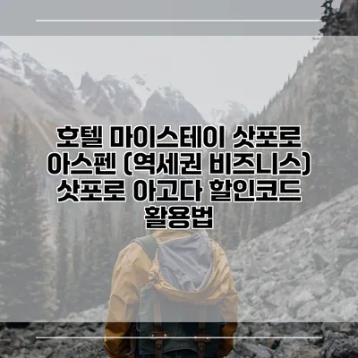호텔 마이스테이 삿포로 아스펜 (역세권 비즈니스) 삿포로 아고다 할인코드 활용법