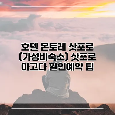 호텔 몬토레 삿포로 (가성비숙소) 삿포로 아고다 할인예약 팁