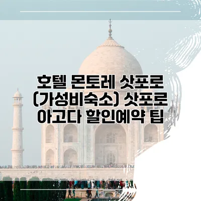 호텔 몬토레 삿포로 (가성비숙소) 삿포로 아고다 할인예약 팁