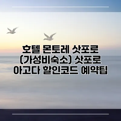 호텔 몬토레 삿포로 (가성비숙소) 삿포로 아고다 할인코드 예약팁