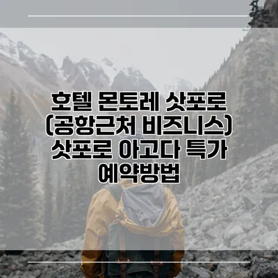 호텔 몬토레 삿포로 (공항근처 비즈니스) 삿포로 아고다 특가 예약방법
