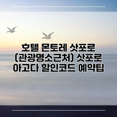 호텔 몬토레 삿포로 (관광명소근처) 삿포로 아고다 할인코드 예약팁