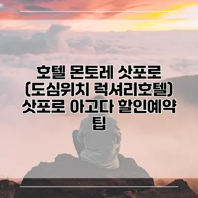 호텔 몬토레 삿포로 (도심위치 럭셔리호텔) 삿포로 아고다 할인예약 팁