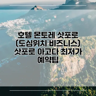 호텔 몬토레 삿포로 (도심위치 비즈니스) 삿포로 아고다 최저가 예약팁