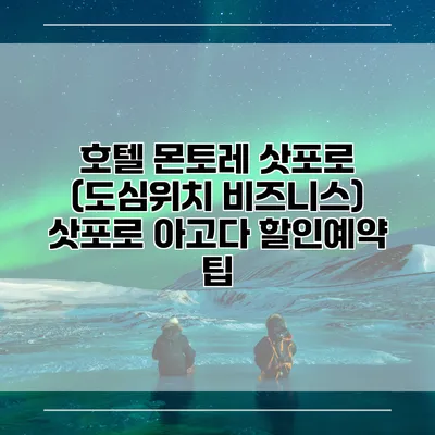 호텔 몬토레 삿포로 (도심위치 비즈니스) 삿포로 아고다 할인예약 팁