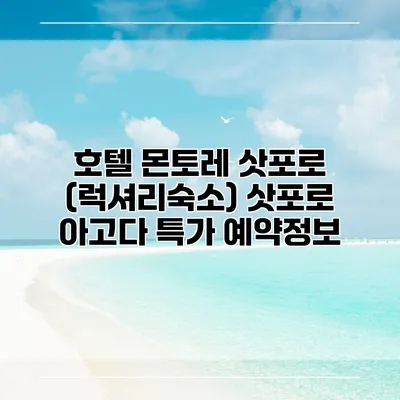 호텔 몬토레 삿포로 (럭셔리숙소) 삿포로 아고다 특가 예약정보