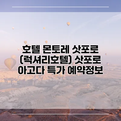 호텔 몬토레 삿포로 (럭셔리호텔) 삿포로 아고다 특가 예약정보