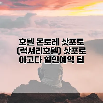 호텔 몬토레 삿포로 (럭셔리호텔) 삿포로 아고다 할인예약 팁