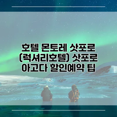 호텔 몬토레 삿포로 (럭셔리호텔) 삿포로 아고다 할인예약 팁