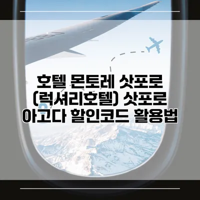 호텔 몬토레 삿포로 (럭셔리호텔) 삿포로 아고다 할인코드 활용법