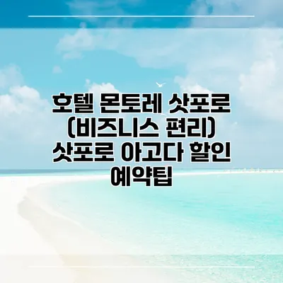 호텔 몬토레 삿포로 (비즈니스 편리) 삿포로 아고다 할인 예약팁