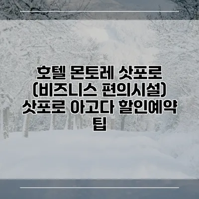 호텔 몬토레 삿포로 (비즈니스 편의시설) 삿포로 아고다 할인예약 팁