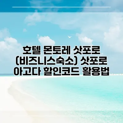 호텔 몬토레 삿포로 (비즈니스숙소) 삿포로 아고다 할인코드 활용법