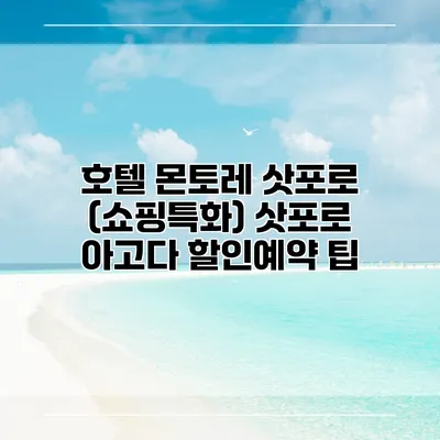 호텔 몬토레 삿포로 (쇼핑특화) 삿포로 아고다 할인예약 팁