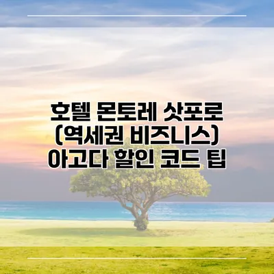 호텔 몬토레 삿포로 (역세권 비즈니스) 아고다 할인 코드 팁