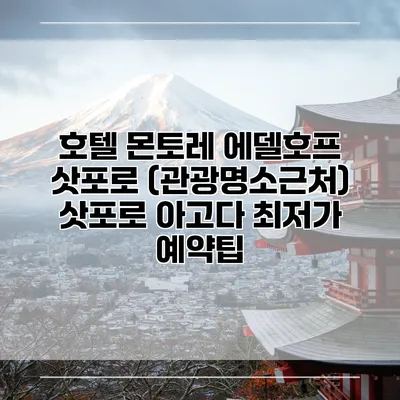 호텔 몬토레 에델호프 삿포로 (관광명소근처) 삿포로 아고다 최저가 예약팁