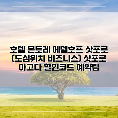 호텔 몬토레 에델호프 삿포로 (도심위치 비즈니스) 삿포로 아고다 할인코드 예약팁