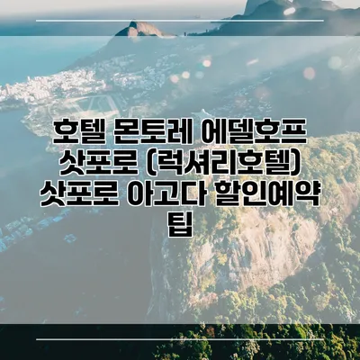 호텔 몬토레 에델호프 삿포로 (럭셔리호텔) 삿포로 아고다 할인예약 팁