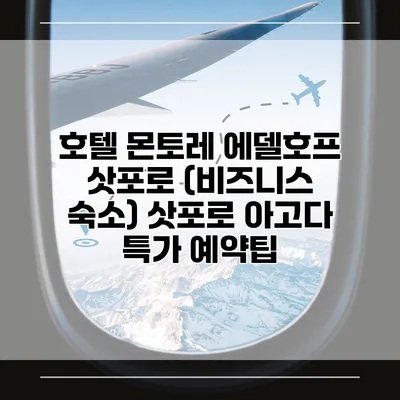 호텔 몬토레 에델호프 삿포로 (비즈니스 숙소) 삿포로 아고다 특가 예약팁
