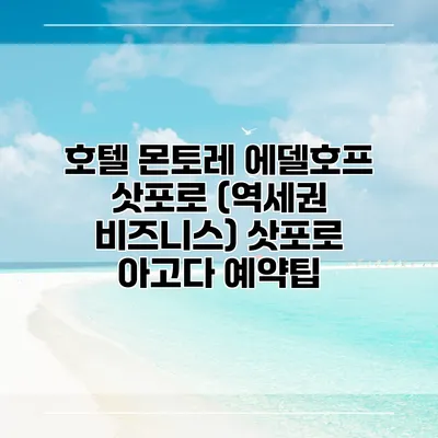 호텔 몬토레 에델호프 삿포로 (역세권 비즈니스) 삿포로 아고다 예약팁