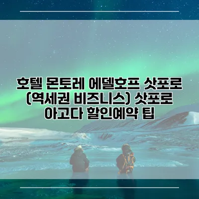 호텔 몬토레 에델호프 삿포로 (역세권 비즈니스) 삿포로 아고다 할인예약 팁