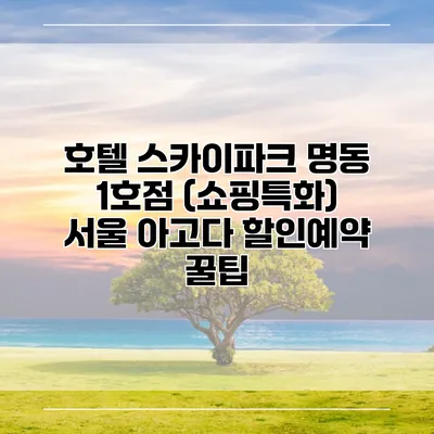 호텔 스카이파크 명동 1호점 (쇼핑특화) 서울 아고다 할인예약 꿀팁