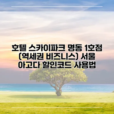 호텔 스카이파크 명동 1호점 (역세권 비즈니스) 서울 아고다 할인코드 사용법