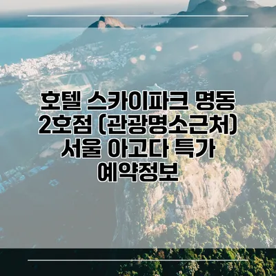 호텔 스카이파크 명동 2호점 (관광명소근처) 서울 아고다 특가 예약정보