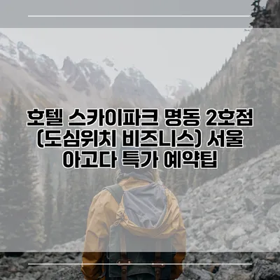 호텔 스카이파크 명동 2호점 (도심위치 비즈니스) 서울 아고다 특가 예약팁