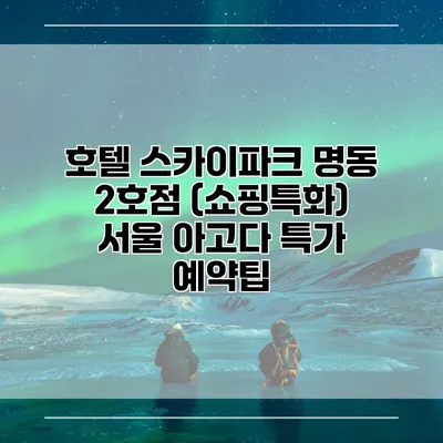 호텔 스카이파크 명동 2호점 (쇼핑특화) 서울 아고다 특가 예약팁