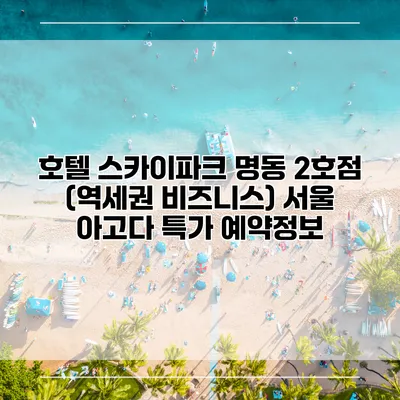 호텔 스카이파크 명동 2호점 (역세권 비즈니스) 서울 아고다 특가 예약정보