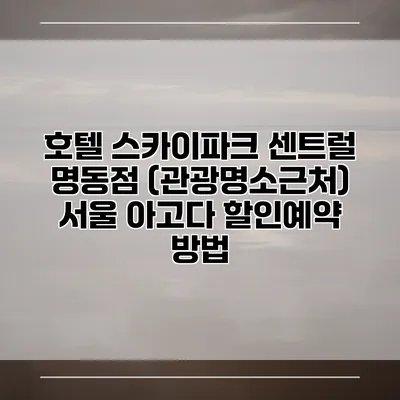 호텔 스카이파크 센트럴 명동점 (관광명소근처) 서울 아고다 할인예약 방법