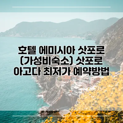 호텔 에미시아 삿포로 (가성비숙소) 삿포로 아고다 최저가 예약방법
